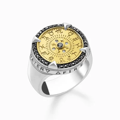 THOMAS SABO Ringar | Ringar<RING ELEMENTS OF NATURE GULD silverfargad, gult guldfargad, svart, vit