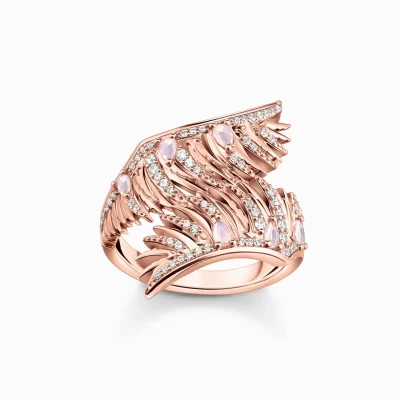 THOMAS SABO Ringar | Upp till SEK 3.000<RING FENIXVINGAR MED ROSA STENAR ROS&EACUTE;GULD roséguldfargad, vit, rosa