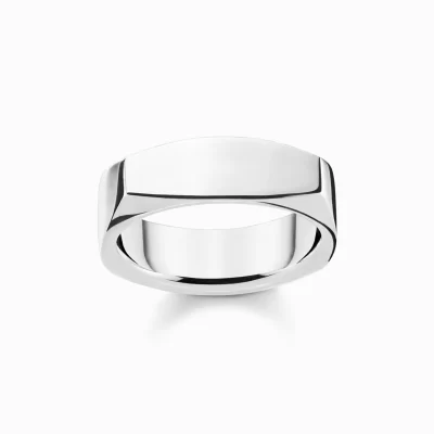 THOMAS SABO Ringar | Återvunnet 925 silver<RING KANTIG SILVER silverfargad