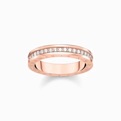 THOMAS SABO Ringar<RING MED VITA STENAR PAV&EACUTE; ROS&EACUTE;GULDPL&AUML;TERAD roséguldfargad, vit