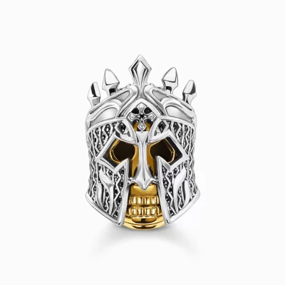 THOMAS SABO Ringar | Återvunnet 925 silver<RING SKALLEN RIDDARE gult guldfargad, svart, silverfargad