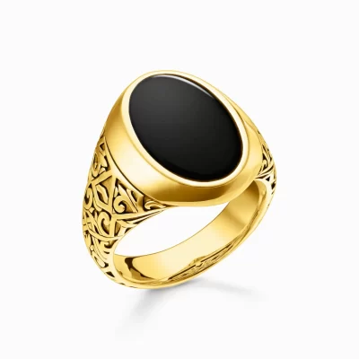 THOMAS SABO Ringar | Ringar<RING SVART-GULD gult guldfargad, svart