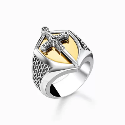 THOMAS SABO Ringar | Återvunnet 925 silver<RING SV&AUML;RD GULD gult guldfargad, silverfargad, svart