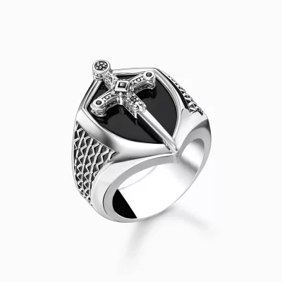 THOMAS SABO Ringar | Återvunnet 925 silver<RING SV&AUML;RD SILVER svart, silverfargad