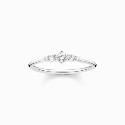 THOMAS SABO Ringar | Återvunnet 925 silver<RING VINTAGE vit, silverfargad