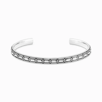 THOMAS SABO Armringar | Armringar<SMAL ARMRING – KROKODILFJ&AUML;LL – SV&AUML;RTAT SILVER silverfargad