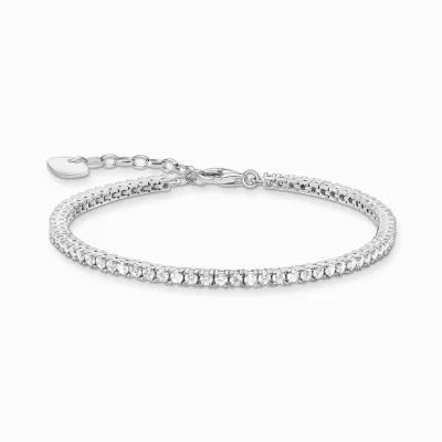 THOMAS SABO Armband | Gåvor till henne<TENNISARMBAND MED VITA STENAR SILVER silverfargad, vit