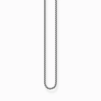 THOMAS SABO Halsband | Återvunnet 925 silver<VENEZIA-KEDJA SV&AUML;RTAD silverfargad